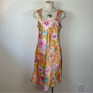 PINK Victoria's Secret Orange Floral Midi Dress